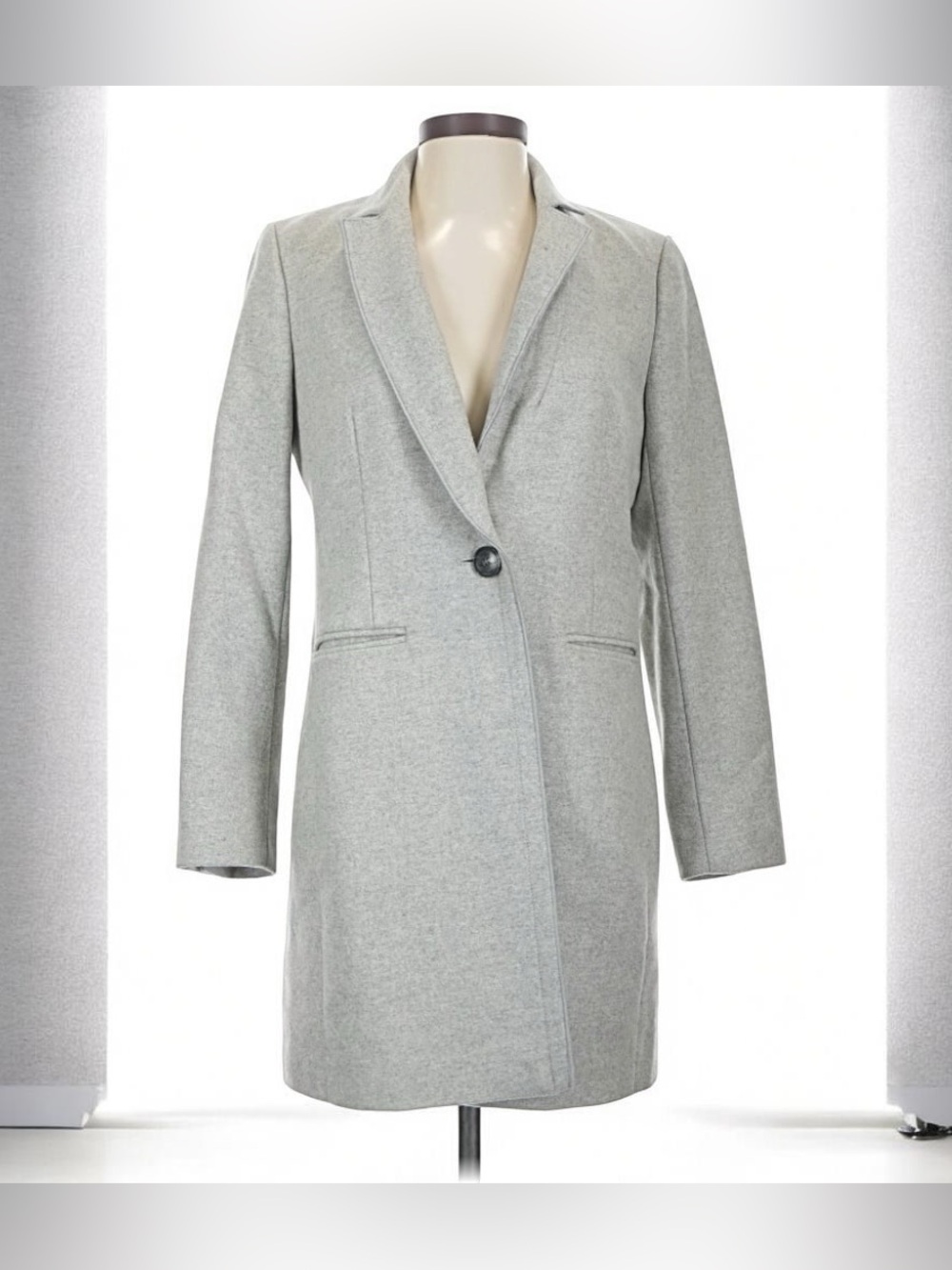 Banana Republic Light Gray Coat Jacket Size 6 | Classic Tailored Blazer Coat - Picture 3 of 16